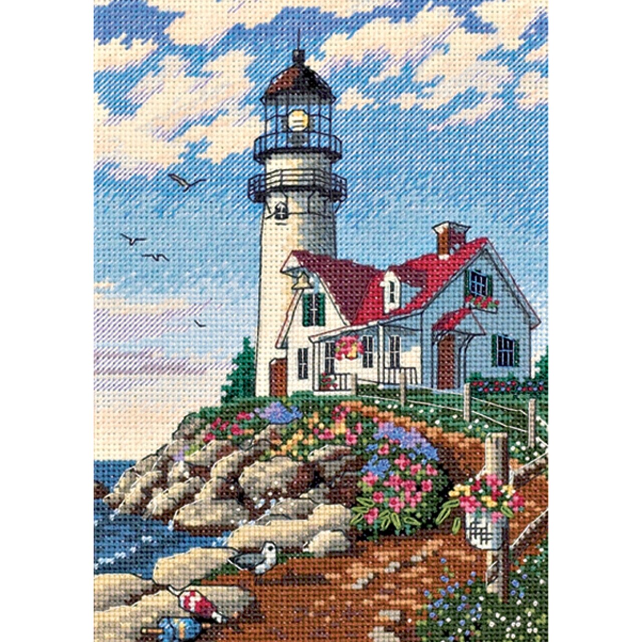 Dimensions Gold Petite Counted Cross Stitch Kit 5"X7"-Beacon At Rocky Point